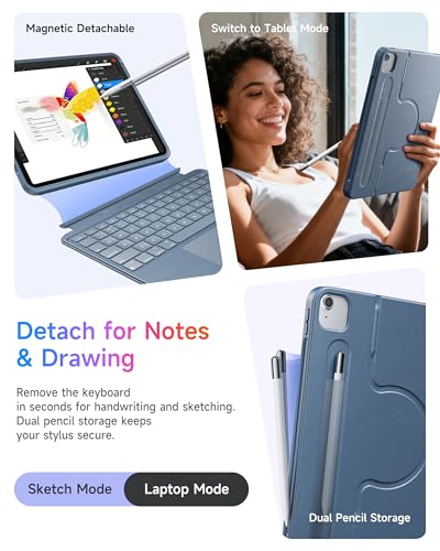 Image of HOU 360 Rotating & Detachable Keyboard Case for iPad A16 & iPad 10th gen