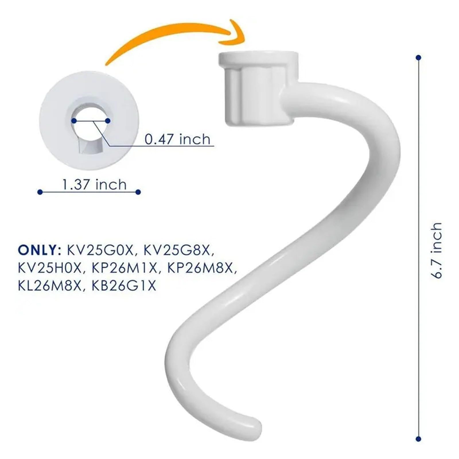 A78E 2 Pezzi Di Ricambio for Gancio Impastatore In Metallo Rivestito A Spirale, Compatibile Con KitchenAid E Modelli Con Sollevamento Ciotola for Robot Da Cucina Pro 600