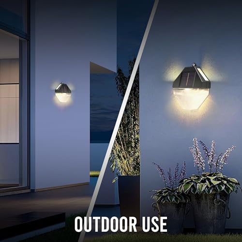 Image of Gesto Plastic Solar Outdoor,LED Fence & Deck Lights,Waterproof Solar Lights for Garden,Patio,Pathway,Wall,Stair & Yard Decoration,Balconies,Automatic Day Off & Night On Function(Pack of 2),Black