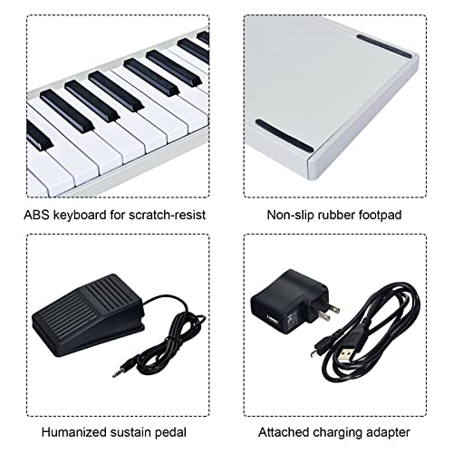 61 Touches Piano Numérique Pleine Taille Touches Sensibles À La Gravité Clavier Électronique Portable Piano Bluetooth MIDI Avec Sac À Main Adaptateur Secteur for Débutants Adultes Enfants - Les Beatles, Paul McCartney, John Lennon, RIngo Starr, George Harrison 61 Touches Piano Numérique Pleine Taille Touches Sensibles À La Gravité Clavier Électronique Portable Piano Bluetooth MIDI Avec Sac À Main Adaptateur Secteur for Débutants Adultes Enfants – Image 8