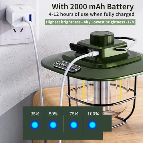 Lampe de camping LED rechargeable variable et lanterne étanche pour panne