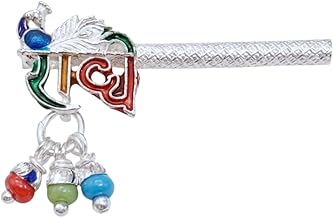 Pure Silver 925 Flute/Basuri for Laddu Gopal Krishna with Radhe and Ghungroo | Janmashtami Poojan & Lord Krishan Pooja and decoration