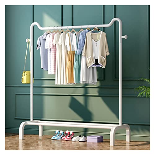 Présentoir à vêtements sur pied blanc avec étagère à chaussures pour optimiser votre entrée