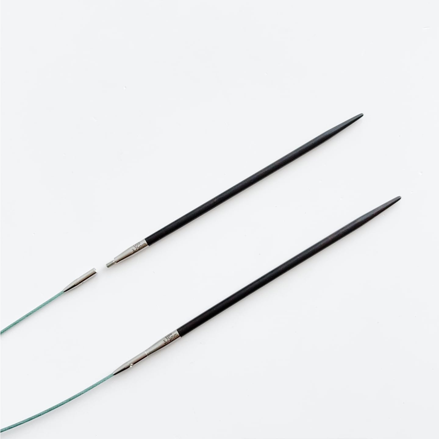 Lotus Yarns Tarim kurze austauschbare Rundstricknadel-Set, 10 Paar 8,5 cm (2,75–6,00 mm) Ebenholzspitzen mit 4 Drehschnüre, Zubehör in einem Echtlederetui