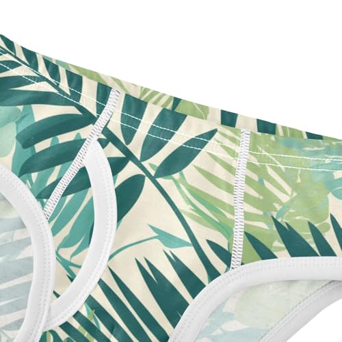 KLL Tropical Palm Leaves Fern Leaf Little Boys Soft Boxer Briefs Cute Children Panties4