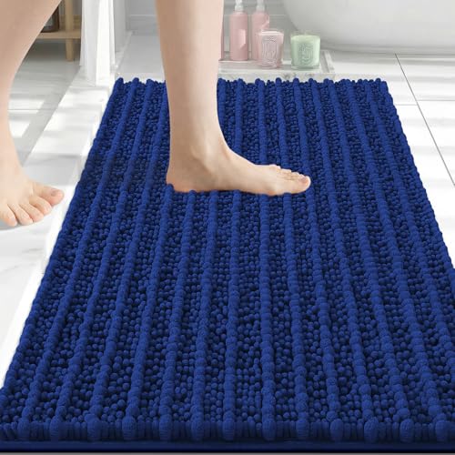 Image of Arotive Luxury Bathroom Rugs 34x21, Extra Soft Thick Absorbent Shaggy Chenille Bath Rugs, Machine Wash Dry, Bath Mats for Bathroom Floor, Tub and Shower, Home Decor Accessories, Royal Blue