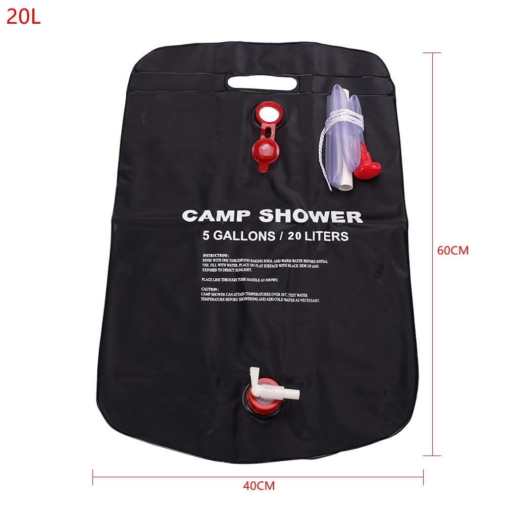 MATYASIGO 20L/40L Portable Camp Shower Bag Outdoor Shower Bags Portable Folding Water Bag Camping Shower Camping Hiking Travel Supplies (20L)