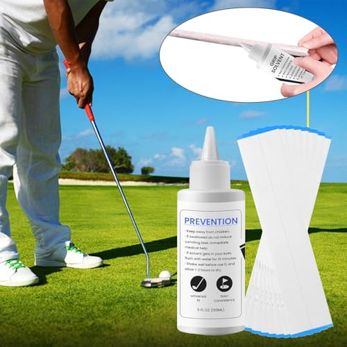 Kit de regrippage de golf comprenant accessoires de pose et solvant de sécurité