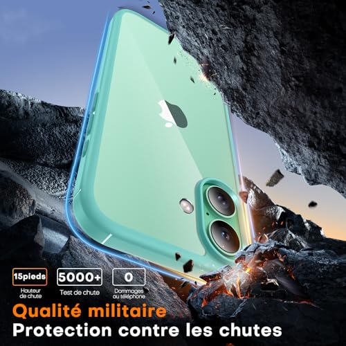 Coque iPhone 17 antichoc verte de qualité militaire premium - 5