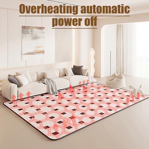 Alfombra grande de grafeno eléctrico, control de temperatura, marroquí, para cocina, sala de estar, dormitorio y oficina, solución de calefacción de bajo consumo