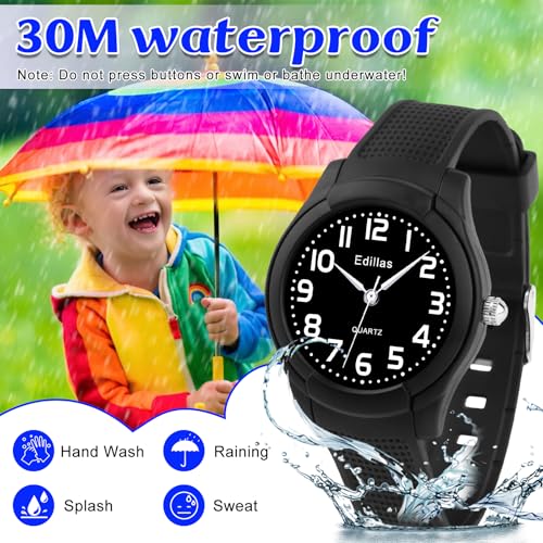 image for Edillas Kids Analog Watch for Girls Boys, Children Waterproof Learning