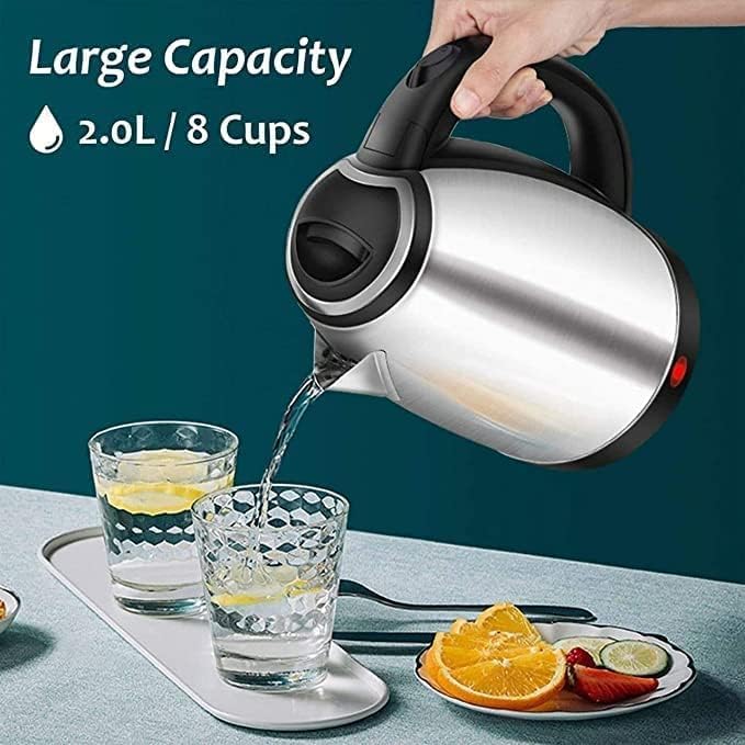 Electric Hot Water Kettle, 2L Stainless Steel, Coffee and Tea Pot
