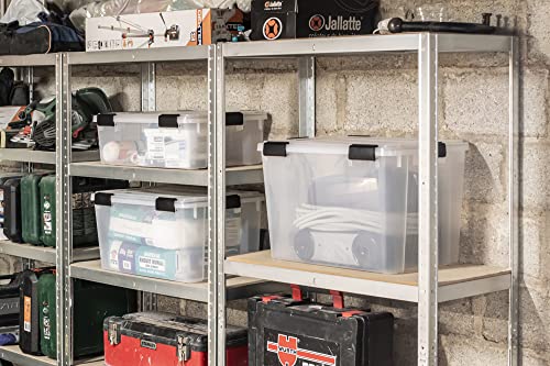 Iris Ohyama Luftdichte Kunststoff-Aufbewahrungsboxen mit Deckels, 70L, 3er-Set, Schwarz, Hermetischer wasserdichter Verschluss, Robuste Schnappverschlüsse, Stapelbar, Staubschutz, BPA-frei, DDAT-LD
