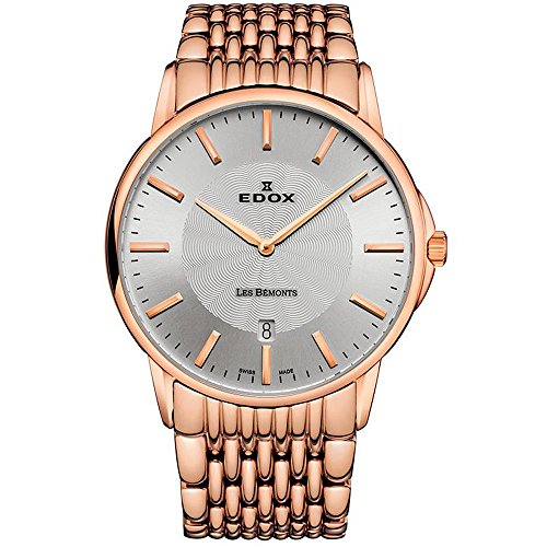 EDOX Herren Analog Quarz Uhr mit Edelstahl Armband 56001 37RM AIR