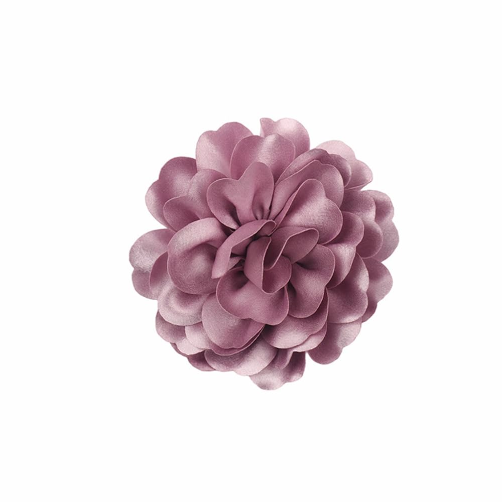 Dainty Fabric Rose &amp; Camellia Flower Oversized Brooch Pins &amp; Hair Clip - Large Lapel Pin, 4.3in/7.5in