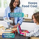 Bentgo Chill Kids Leak-Proof Lunch Box - 4-Compartment Bento Box with Built-In Ice Pack, 3.3 Cup Capacity, PFAS & BPA-Free, Microwave & Dishwasher Safe, Ideal Size for Ages 3 to 7 (Gray) - Image 2