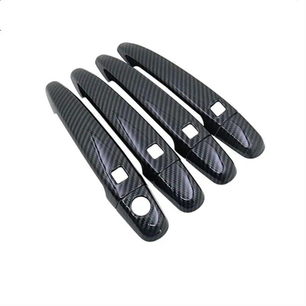 Mlhoghigd Carbon 4 Buttons Door Handle For Highlander For Kluger For Xu40 2008~2013 Car Door Handles Cover Trim Styling Accessories