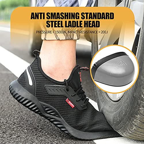 SUADEX Veiligheidsschoenen, werkschoenen met stalen neus, sneakers voor dames en heren, lichtgewicht, ademend… - Image 3
