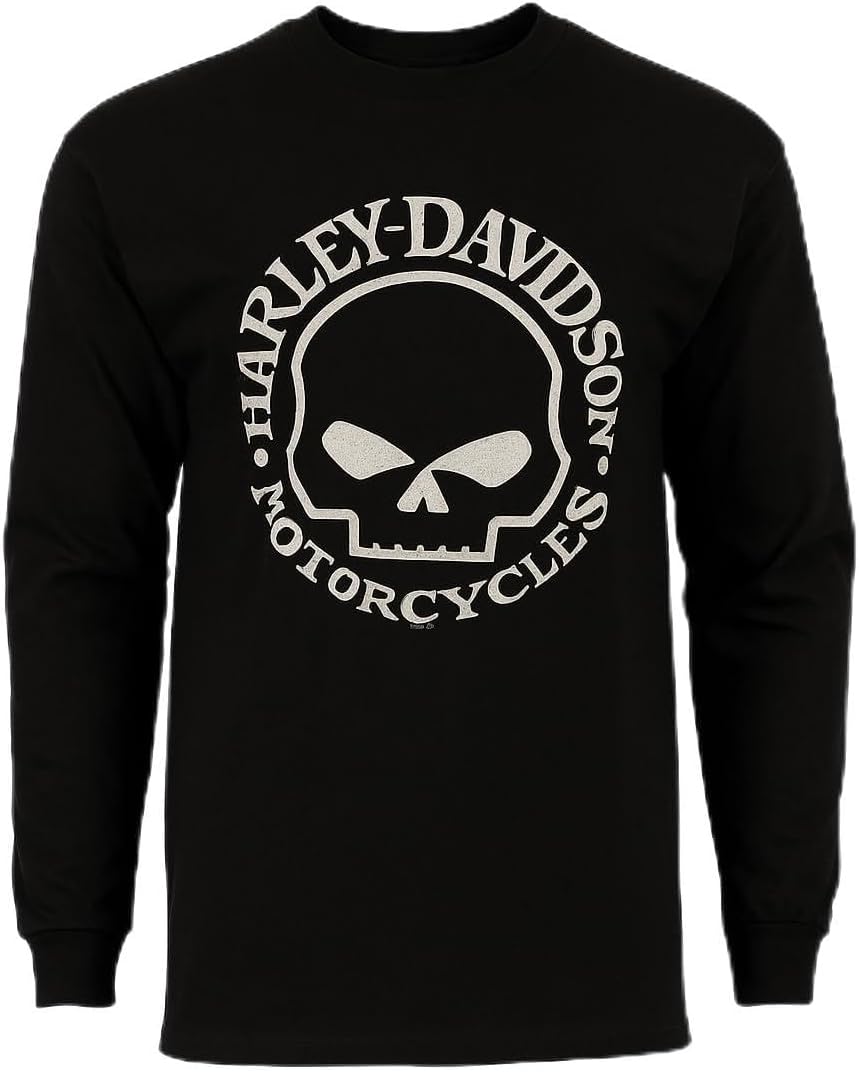 Harley-Davidson Men's Willie G Skull Long Sleeve Tee, Black 40290928