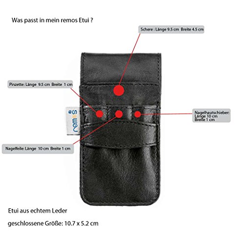 Nagelset"MURIEL" leer aus Leder-SCHWARZ-für Nagelscheren, Feilen, Pinzetten etc – Bild 6