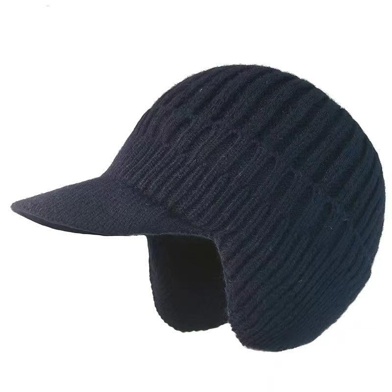 bergxperten Fjordwarm Skandinavische Wintermütze mit Ohrenschutz Wintermütze Herren mit Visor und Ohrenklappen Strickcap für Damen und Herren Beanie für kaltes Wetter