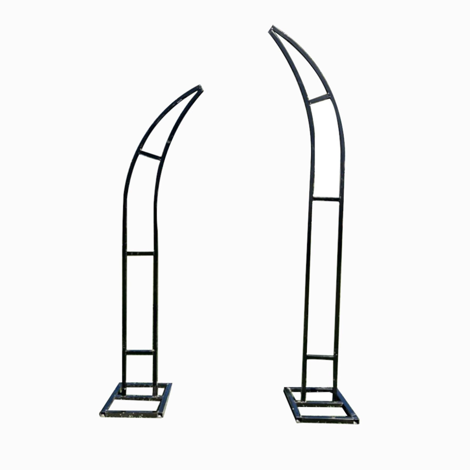 Metalowy łuk ogrodowy na tło ślubne, podparcie łuku balonowego w kształcie półksiężyca, dekoracja ceremoniczna (czarny, 180 cm i 209 cm) – idealny na wydarzenia i uroczystości