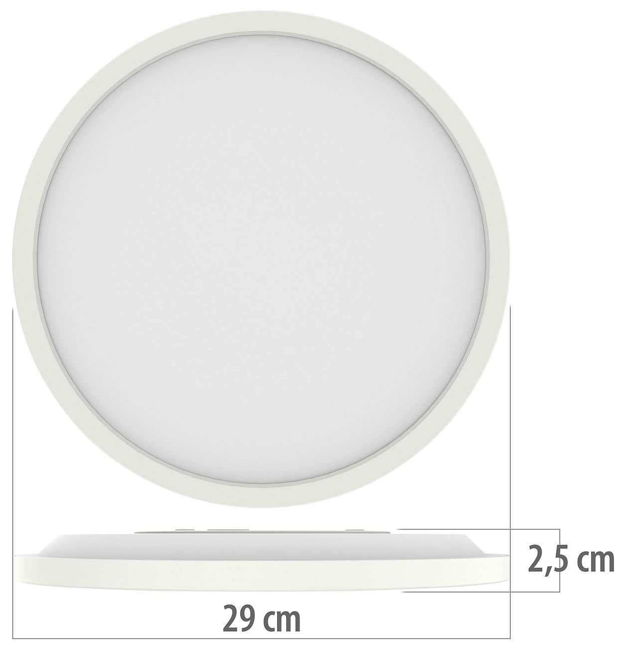 Luminea Home Control LED-Deckenlampe Panel: 2er-Set Super Slim WLAN-CCT-LED-Deckenlampen, Memory-Funktion, App (LED-Deckenleuchte kaltweiß, Deckenlampe Flur)