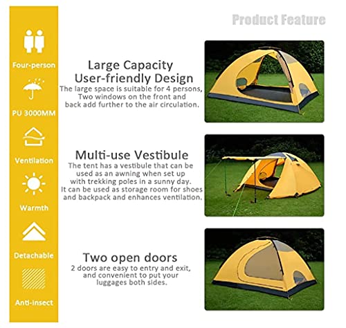 Carpa para camping GeRRiT para 4 personas 4 estaciones impermeable miniatura 3