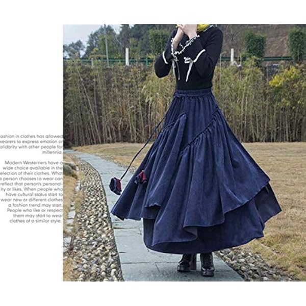 BININBOX Gonna Vintage Invernale Lunga per Ragazza e Donna Copre Ginocchia Autunno e Inverno