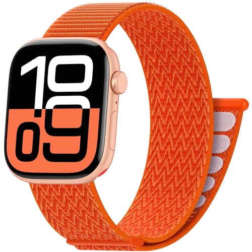Nylon Sport Loop Band Compatible with Apple Watch Bands 38mm 40mm 41mm 42mm 44mm 45mm 46mm 49mm, Breathable Soft Band for iWatch 11 10 9 8 7 6 5 4 3 2 1 SE Ultra, Adjustable Wristband for Women Men