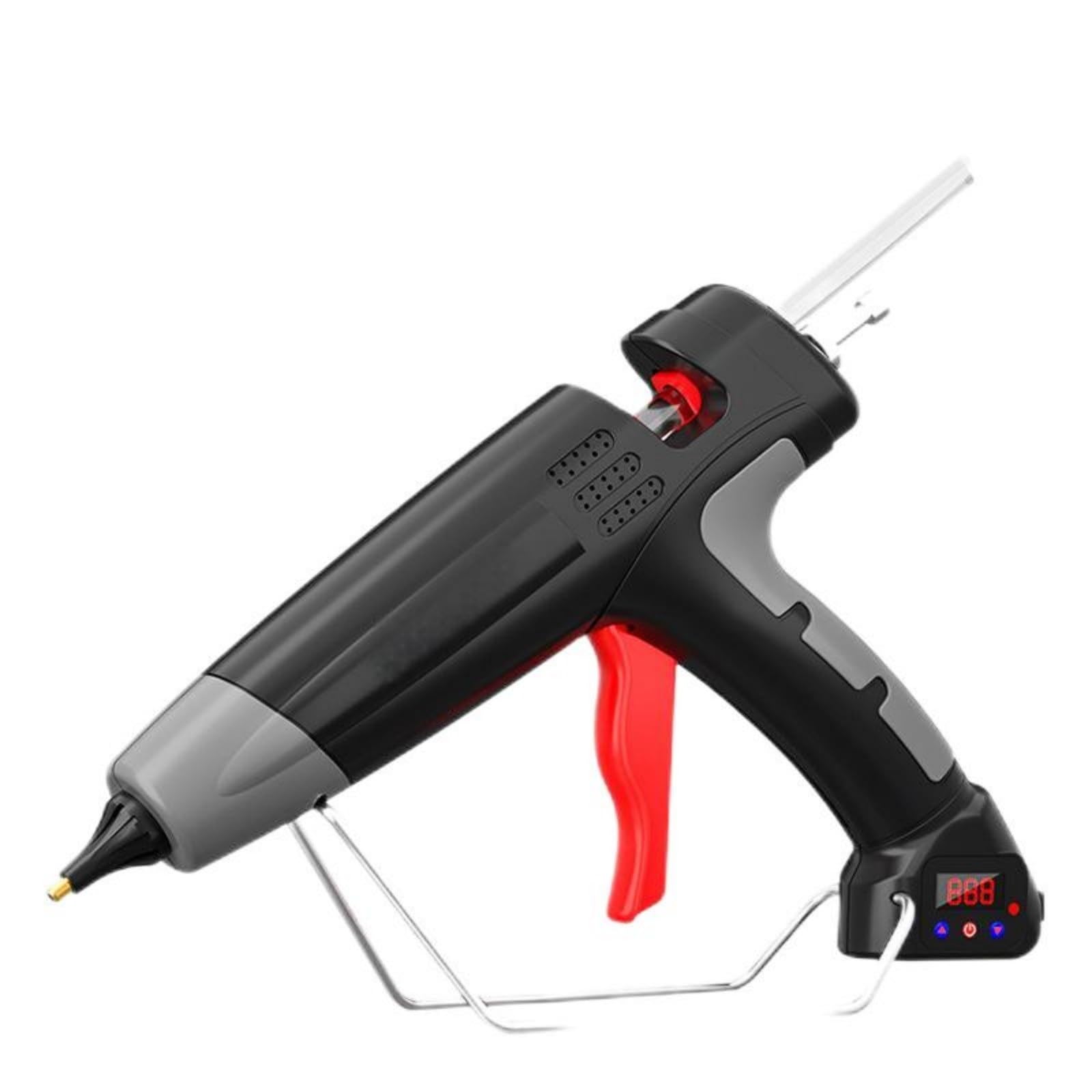 Pistola de pegamento profesional 11 mm con control temperatura, pantalla digital, ajuste pistola silicona caliente industrial pistola de pegamento caliente
