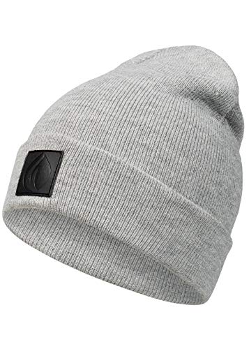 Occulto Leatherpatch Winter Mütze Beanie Grey1