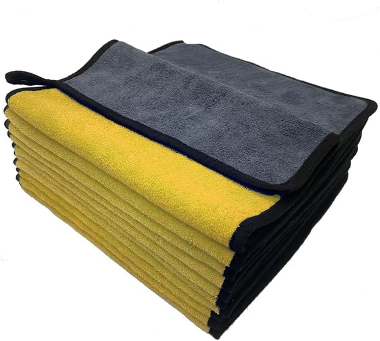 Car Detailing Microfiber Towel Car Wash Accessories Microfiber for The Car Interior Dry Cleaning Auto Detailing Towels Supplies yellow-10pcs Size-30X30cm