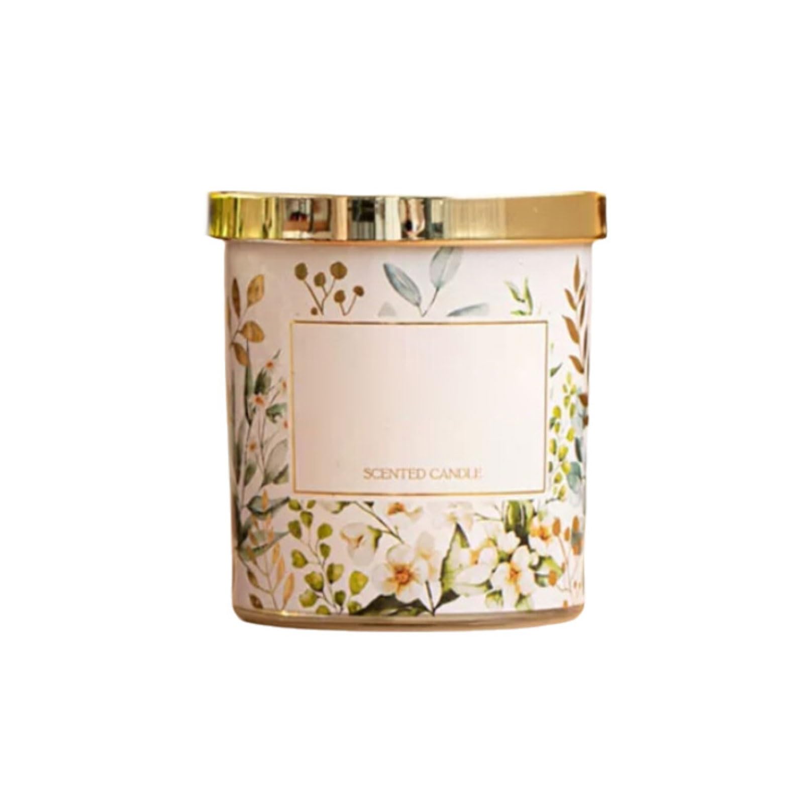 Exquisito Velas de vidrio con tapa hechas con cera de soja y aceites esenciales, vela perfumada reutilizable for vacaciones en casa, relajación y Spa meloso(Woody Floral)