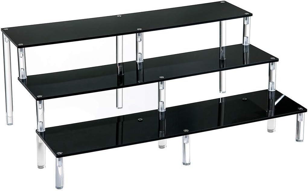 BYCY Black Acrylic Display Stand for Dessert,3 Tier Display Risers, Cupcake Stand for Display Or Collections