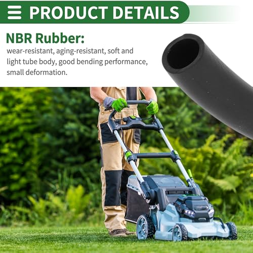 HOPESPANNER 1 Set Lubricating Oil Hoses 14mm/0.55\" 18mm/0.71\" 1m/3.3ft Nitrile Rubber Water Hose Pipe Tubing with 2 Pcs Clamps for Irrigation Black - Thumbnail 5