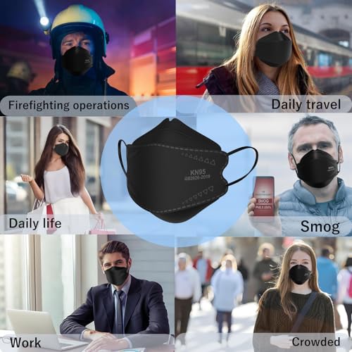 Image of KN95 Face Mask 50 Pack,Individually Wrapped,Breathable Protective Cup Dust Mask for Adults with Elastic Ear Loops