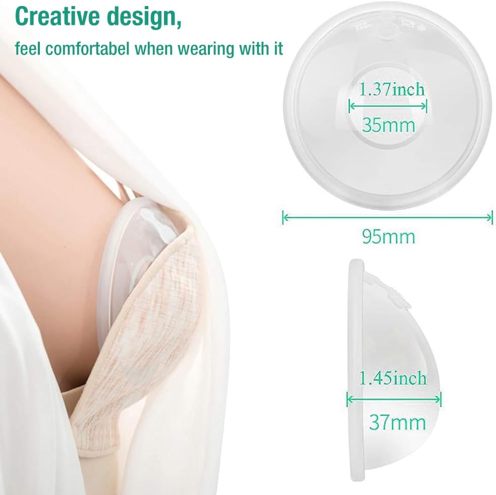 2-Pack Reusable Nipple Caps For Breastfeeding Mothers 3.2cm Food Grade Silicone & PP Material, Leak-Proof Breast Milk Collector Shell, Convenient