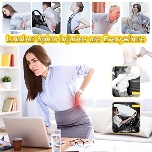 Super Soft Lumbar Support Pillow For Car, 100% Memory Foam Lumbar Pillow With Breathable Removable Cover, Ergonomic Design - Back Pillow Lumbar Support Pillow For Office Chair/Back Pain Relief(Black) #TOP4