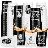Picture of Uiifan 24 Pcs Death to My 20s Cups Decorations Reusable Thick Plastic 16 oz Rip to My 20s Tumbler Cups 30th Birthday Black White for Birthday Decorations 30th Party Supplies