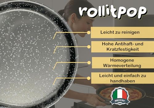 34 cm Round Aluminium Baking Tray for Pizzas and Pastries, Made in Italy, Non-Stick Raised Coating, Lightweight and Easy to Clean, Vulcania Line - Image 3