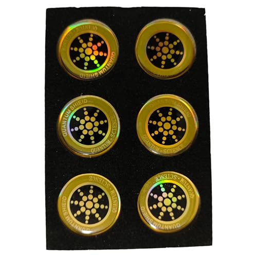 ZcarpetH EMF Stickers Blocker Neutralize Shield Protection from Cell Phones cased and Electronic Devices WiFi 5G Tablets Laptops Computers Monitors (6Pcs Golden)