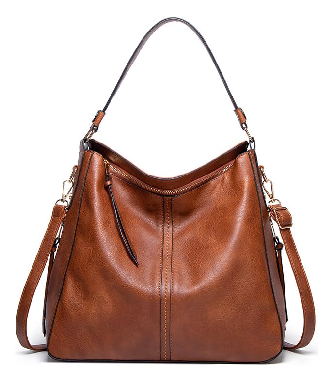 Bolsa Grande Feminina Transversal Moderna Luxo E Carteira (Marrom)