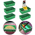 5Pcs Birds Cage Cup Food Feeder Holder Tray Bird BathTub Bowl Basin Hanging Birdbath Toy Water Shower Box for Pet Parrot Parakeet Cockatiel Budgie Cage Accessories