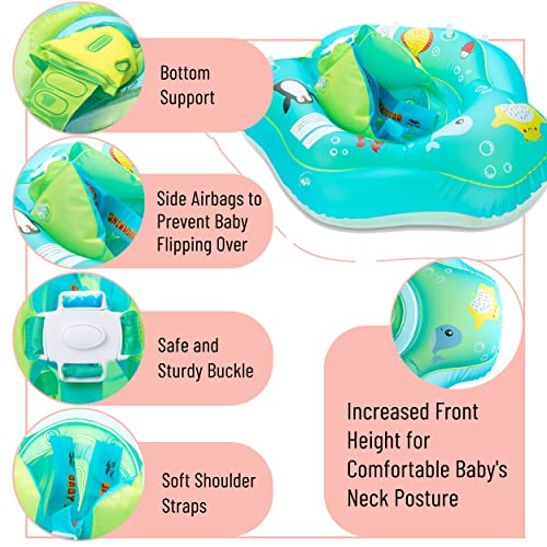 Mr. Pen- Inflatable Baby Swim Float, For Ages 6-30 Months, Blue, Waist Ring Inflatable Baby Pool Float, Infant Swim Float, Baby Pool Toys, Infant Floats For Pool, Baby Swimming Float #TOP3