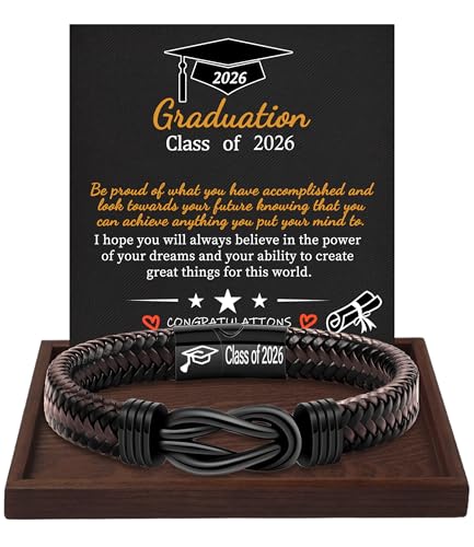 Image of Btysun Fathers Day Gift, Gifts for Men Morse Code Bracelets for Men 2026 Graduation Gifts Mens Bracelet for Him Boyfriend Husband Leather Bracelet Motivational Birthday Jewelry Stocking Stuffers