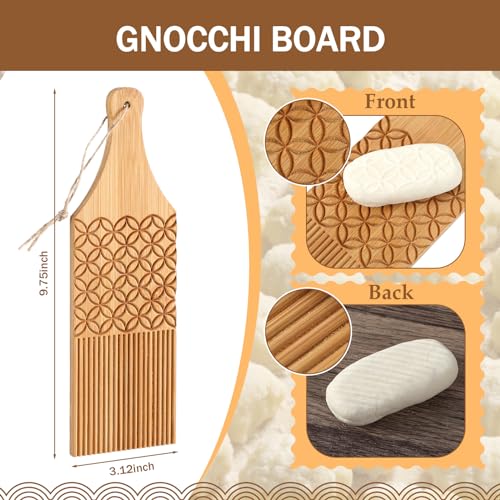 Baderke 9 Pcs Pasta Making Tool Set Include 1 Bamboo Drying Rack 1 Ravioli Press 1 Gnocchi Board 1 Cutter 1 Rolling Pin 1 Filling Spoon 3 Ravioli Stamp for Pasta Maker