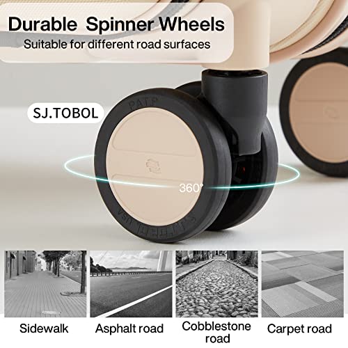 Hanke 20 Inch Carry On Luggage Hard Shell Suitcases With Wheels Lightweight Travel Luggage For Weekender Suitcase With Lock Rolling Luggage With Front Pocket(Cuban Sand) #TOP4