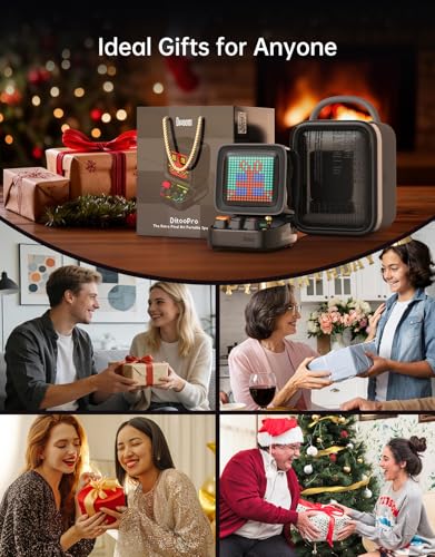 Image of Divoom Ditoo Retro Pixel Art Game Bluetooth Speaker with 16X16 LED App Controlled Front Screen (Black)