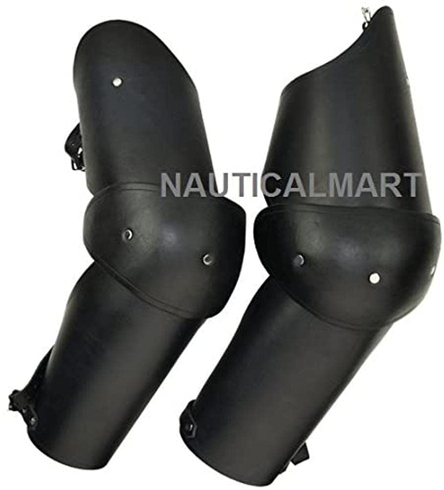 NauticalMart Plate Armour Knightly 3/4 Leather Arm Armour Black
